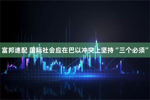 富邦速配 国际社会应在巴以冲突上坚持“三个必须”